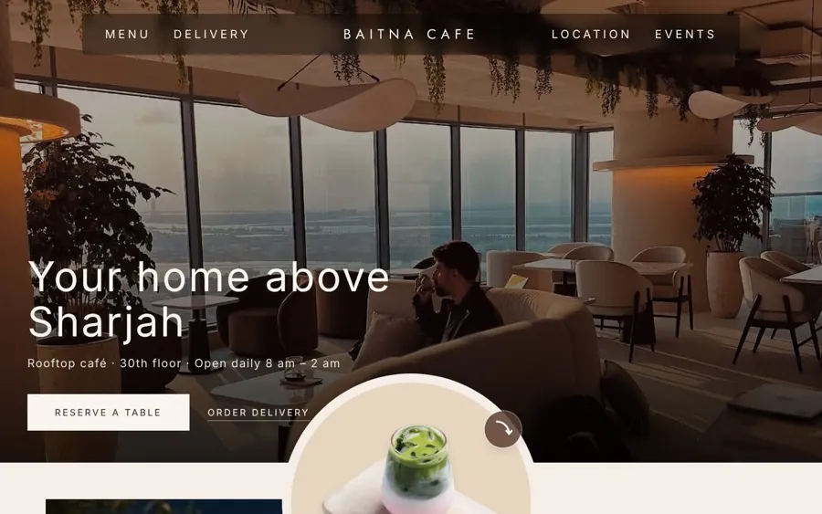 Baitna Cafe homepage screenshot